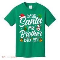 Dear Santa My Brother Did It Xmas Christmas Cute Kids T-Shirt thumb 0