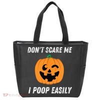 Dont Scare Me I Poop Easily Funny Halloween Pumpkin Costume Tote Bag thumb 0