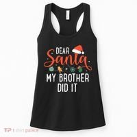 Dear Santa My Brother Did It Family Christmas Women's Tank Top thumb 0