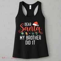 Dear Santa My Brother Did It Family Christmas Women's Tank Top thumb 3