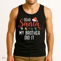 Dear Santa My Brother Did It Family Christmas Tank Top thumb 3