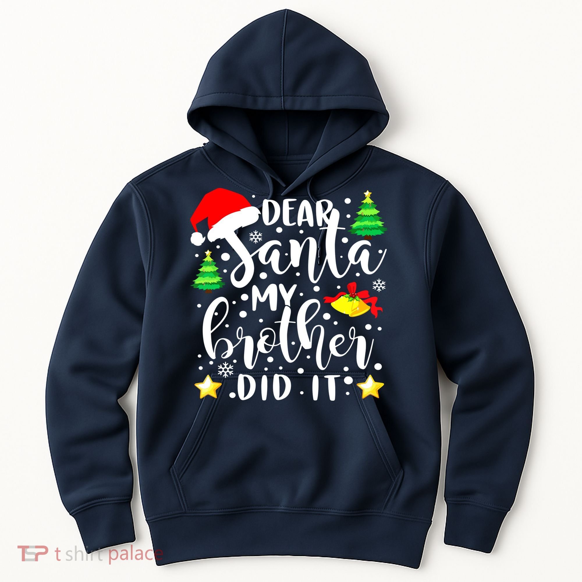 Dear Santa My Brother Did It Funny Christmas Pajama Hoodie