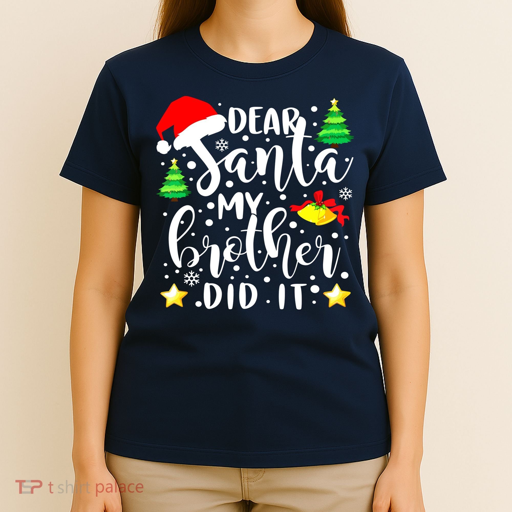 Dear Santa My Brother Did It Funny Christmas Pajama T-Shirt