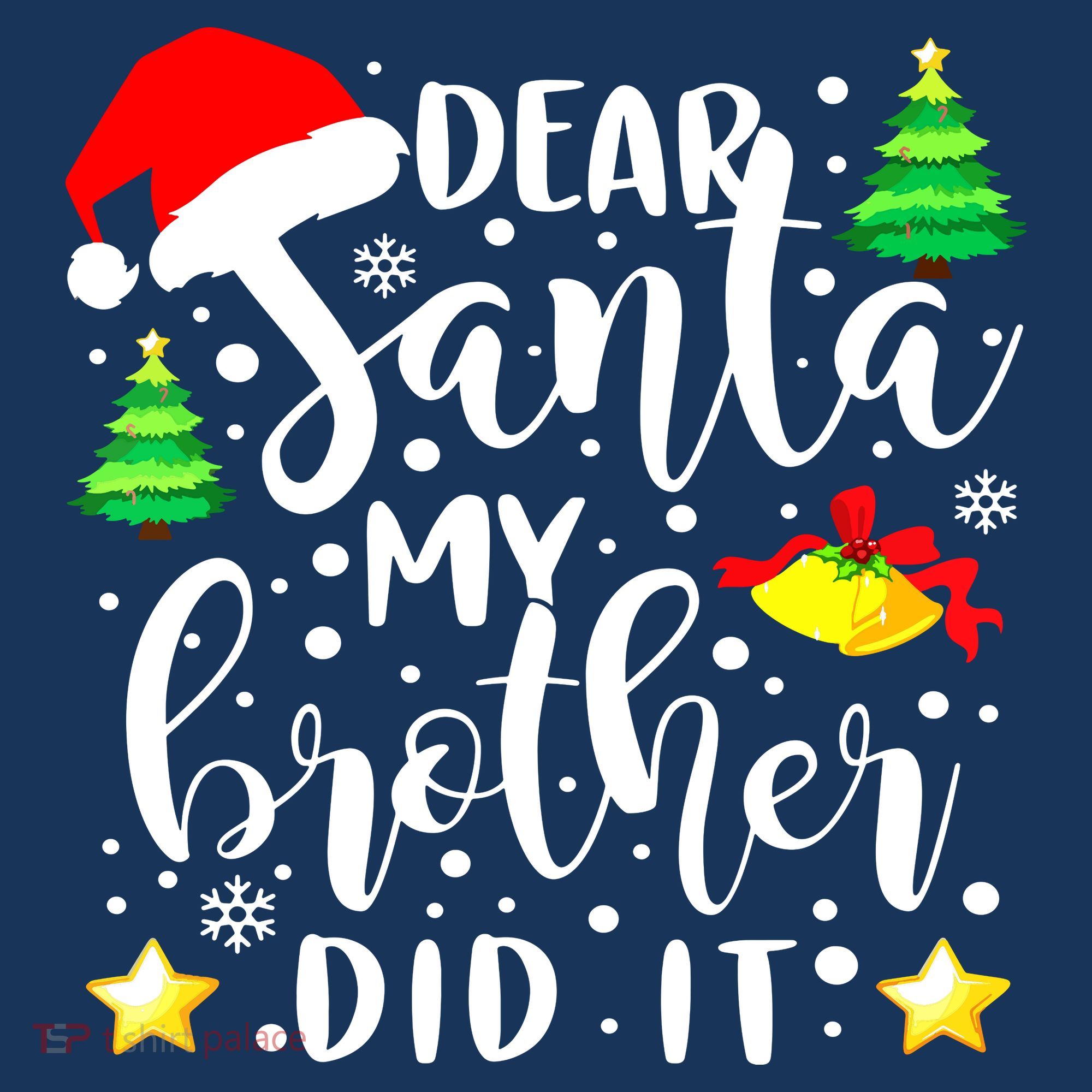 Dear Santa My Brother Did It Funny Christmas Pajama Women's Hoodie