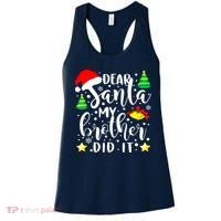 Dear Santa My Brother Did It Funny Christmas Pajama Women's Tank Top thumb 0