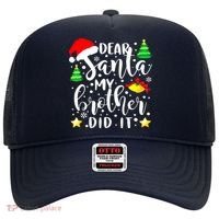 Dear Santa My Brother Did It Funny Christmas Pajama Hat thumb 0