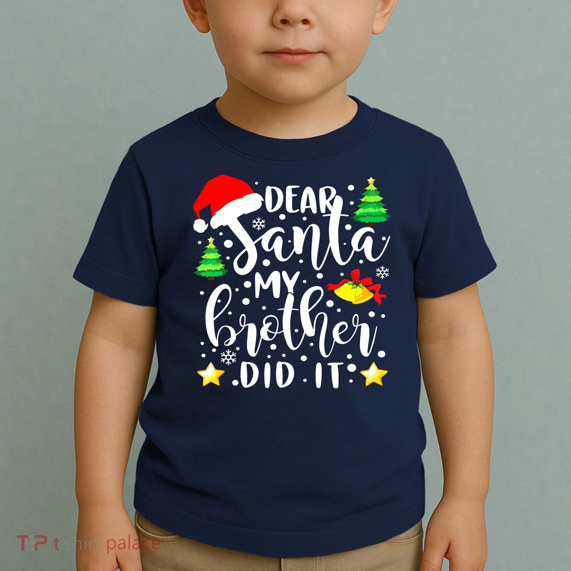 Dear Santa My Brother Did It Funny Christmas Pajama Toddler T-Shirt