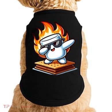 Dabbing Smore Marshmallow Cute Dab Dance Camping Doggie Tank