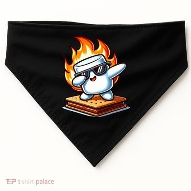 Dabbing Smore Marshmallow Cute Dab Dance Camping USA-Made Doggie Bandana