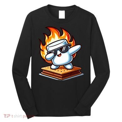 Dabbing Smore Marshmallow Cute Dab Dance Camping Long Sleeve Shirt