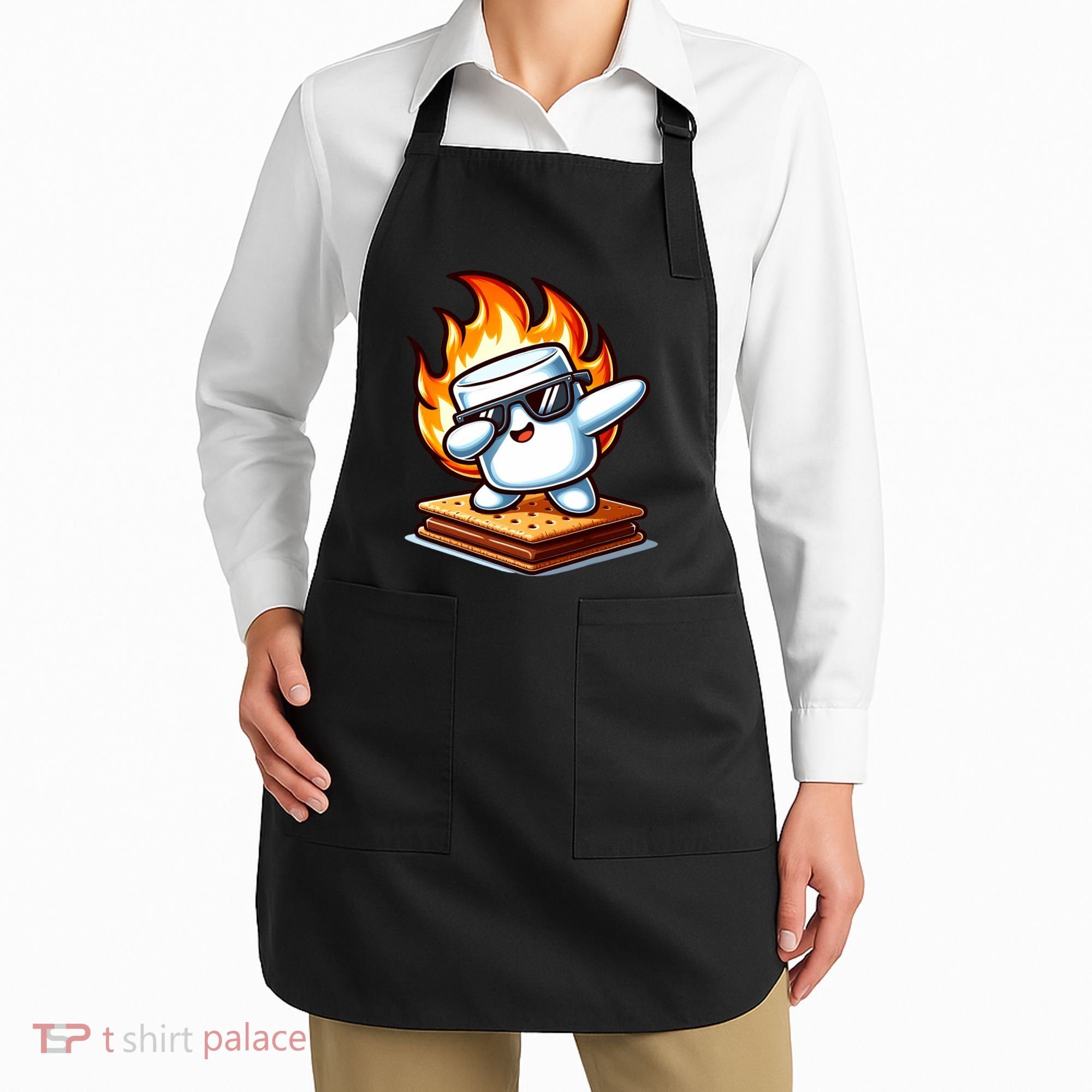 Dabbing Smore Marshmallow Cute Dab Dance Camping Apron
