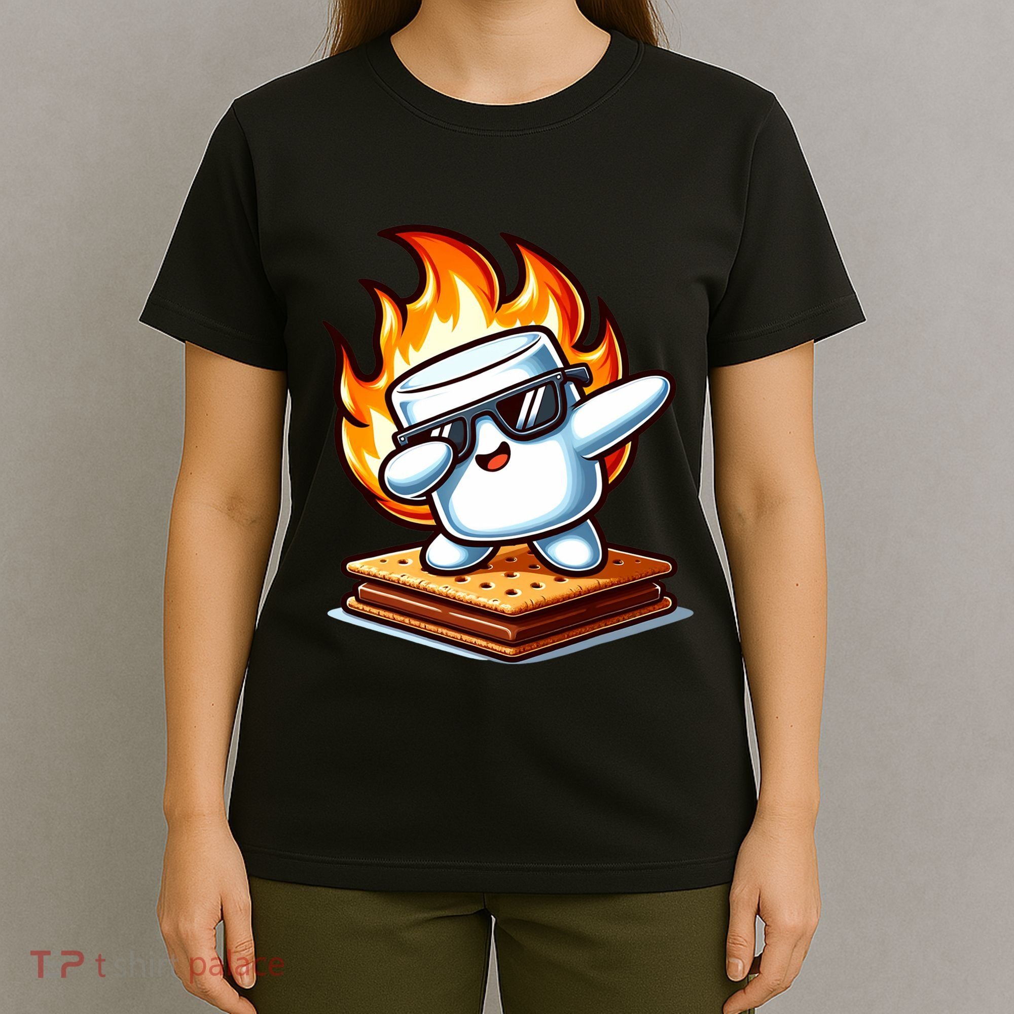 Dabbing Smore Marshmallow Cute Dab Dance Camping T-Shirt