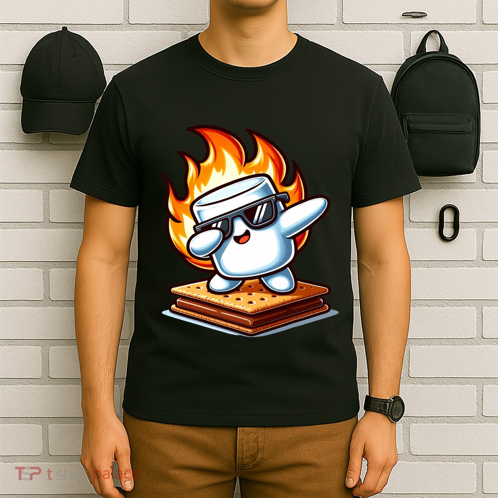Dabbing Smore Marshmallow Cute Dab Dance Camping T-Shirt