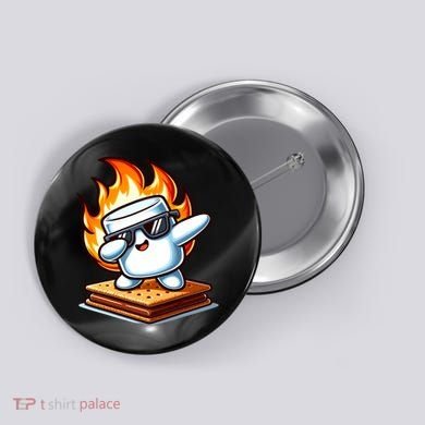 Dabbing Smore Marshmallow Cute Dab Dance Camping Button