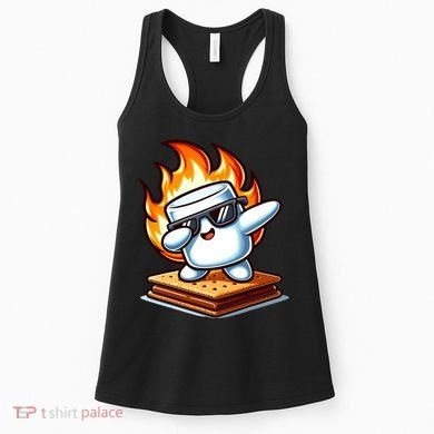 Dabbing Smore Marshmallow Cute Dab Dance Camping Women's Tank Top