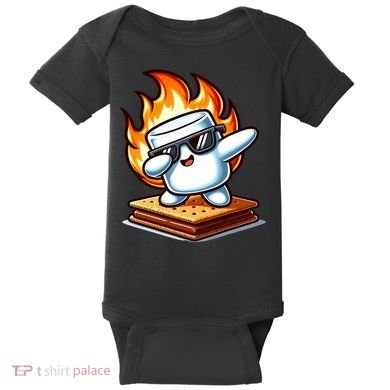Dabbing Smore Marshmallow Cute Dab Dance Camping Baby Bodysuit