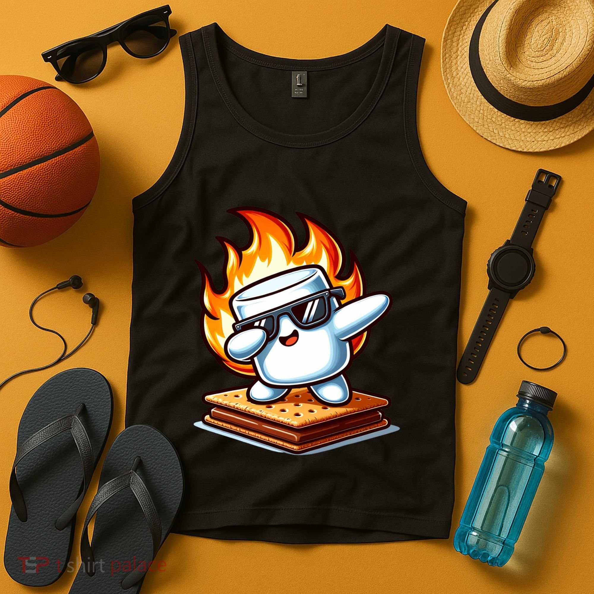 Dabbing Smore Marshmallow Cute Dab Dance Camping Tank Top