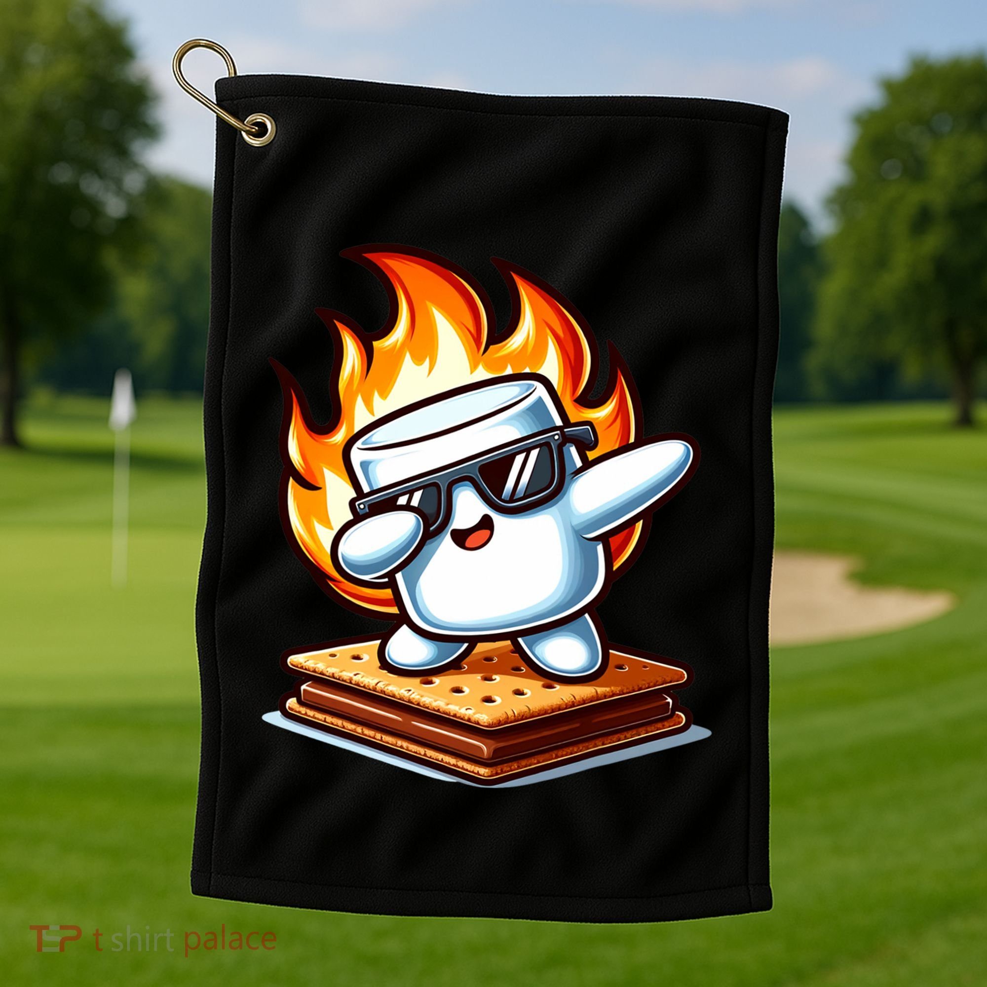 Dabbing Smore Marshmallow Cute Dab Dance Camping Golf Towel
