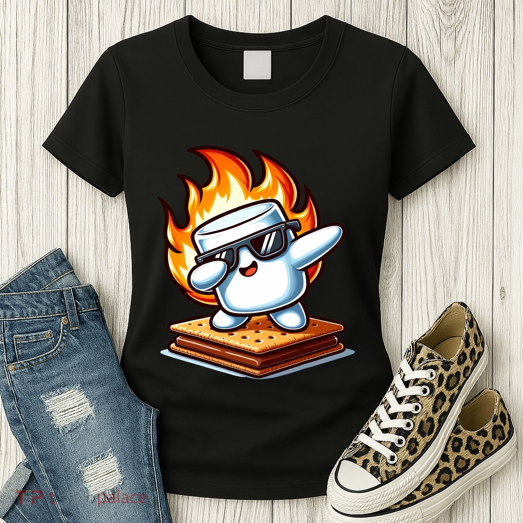 Dabbing Smore Marshmallow Cute Dab Dance Camping Women's T-Shirt