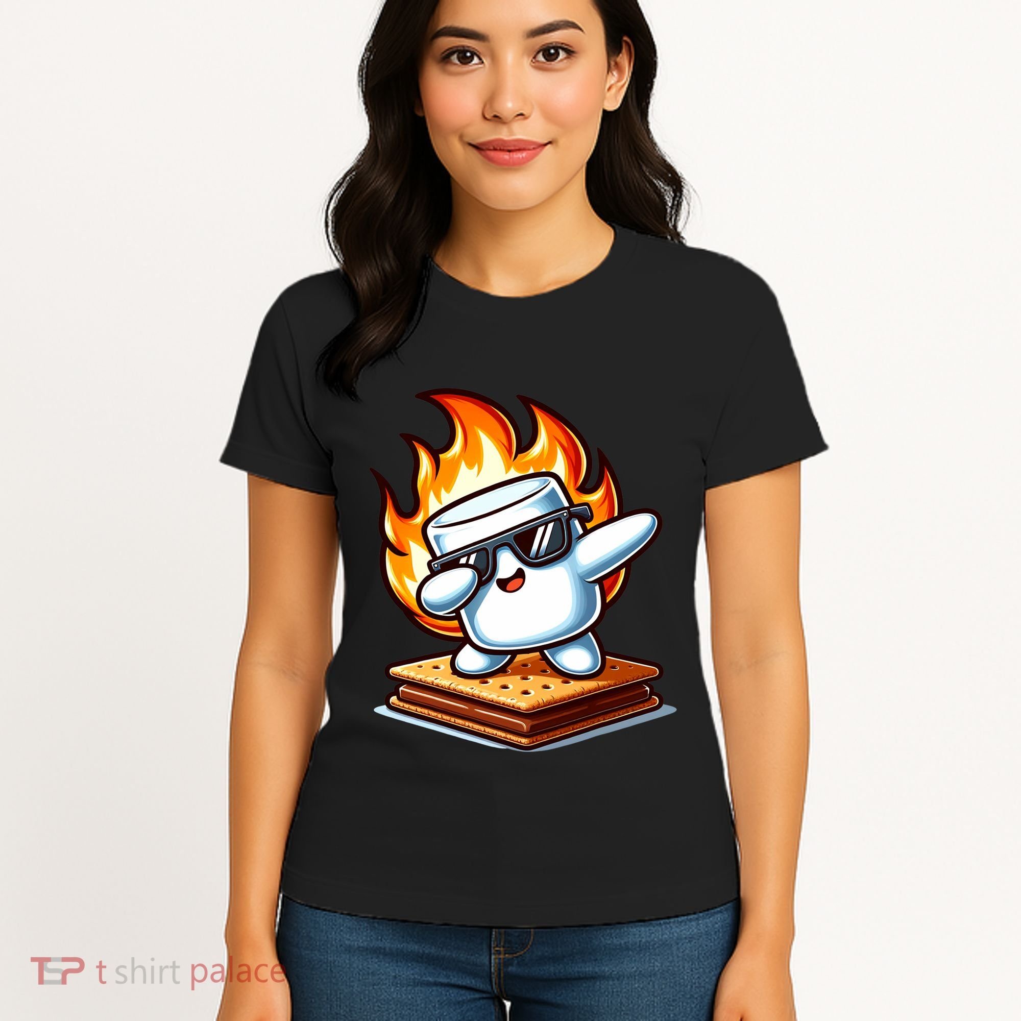 Dabbing Smore Marshmallow Cute Dab Dance Camping Women's T-Shirt
