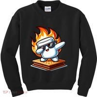 Dabbing Smore Marshmallow Cute Dab Dance Camping Kids Sweatshirt thumb 0