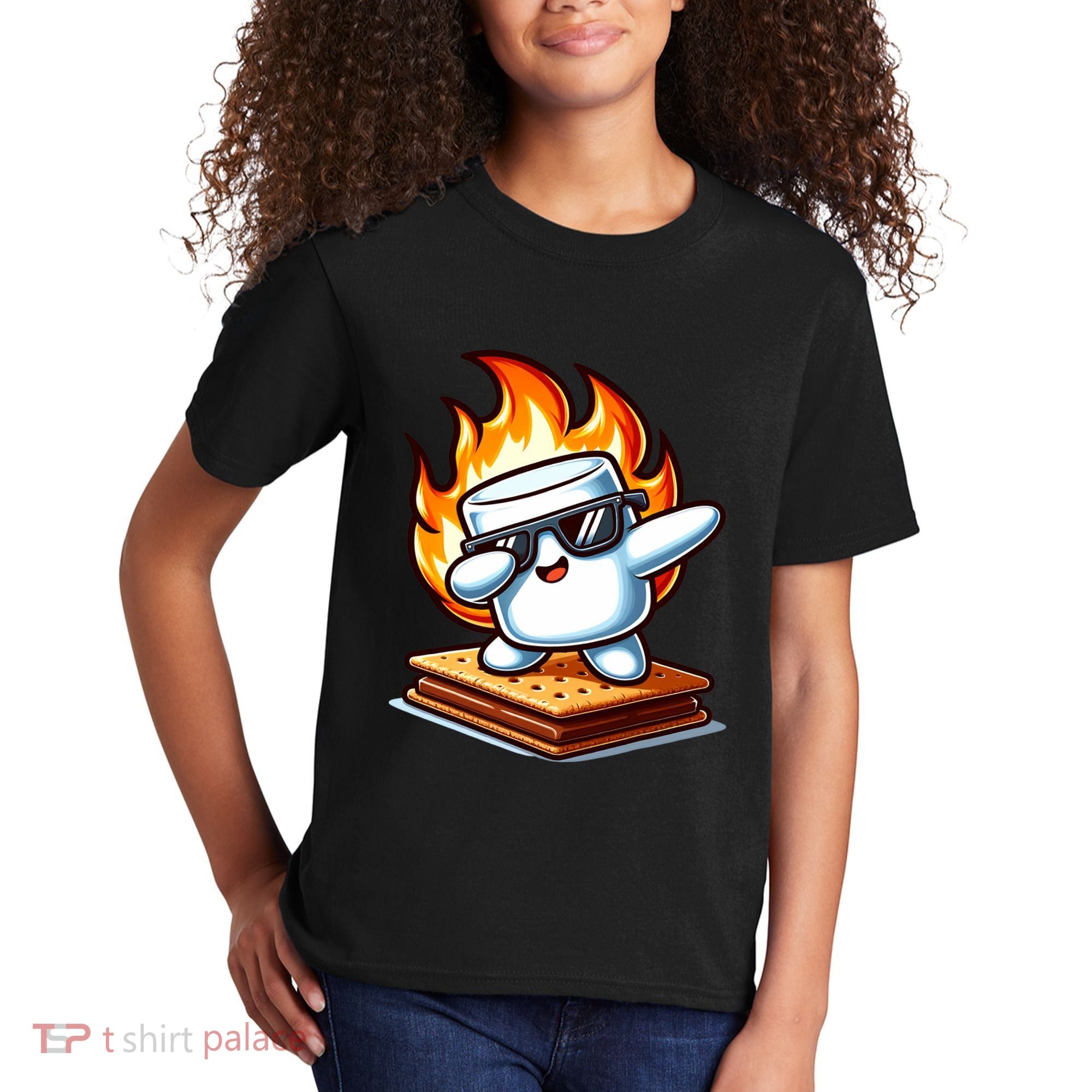 Dabbing Smore Marshmallow Cute Dab Dance Camping Kids T-Shirt