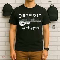 Detroit Souvenir Men Michigan Music Electric Guitar T-Shirt thumb 6