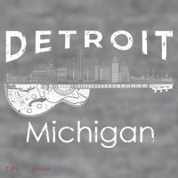 Detroit Souvenir Men Michigan Music Electric Guitar Women's Racerback Cropped Tank thumb 2