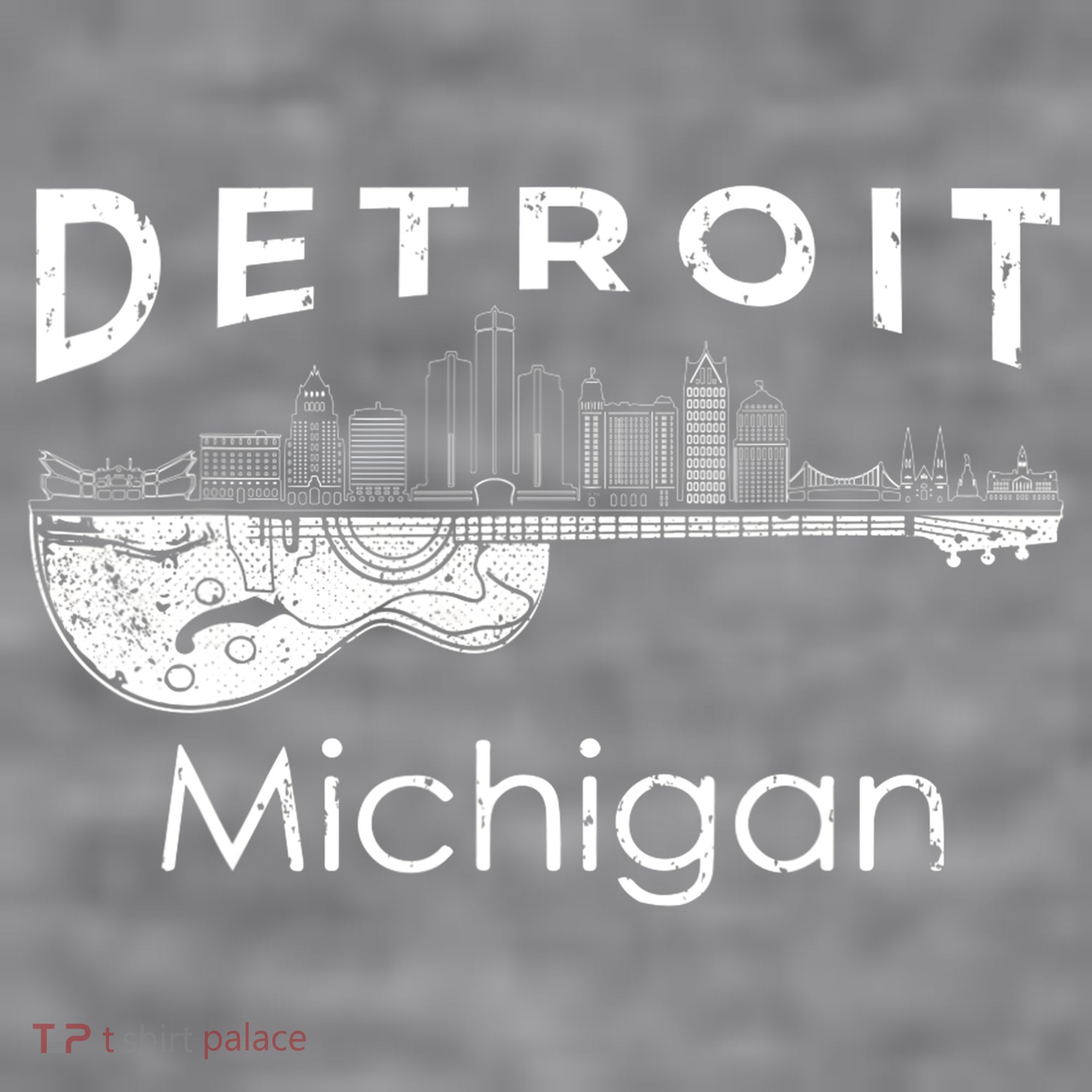 Detroit Souvenir Men Michigan Music Electric Guitar Women's Racerback Cropped Tank