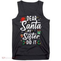 Dear Santa My Sister Did It Funny Christmas Tank Top thumb 0