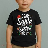 Dear Santa My Sister Did It Funny Christmas Toddler T-Shirt thumb 2