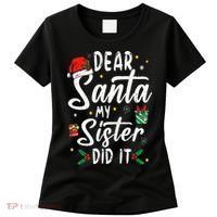 Dear Santa My Sister Did It Funny Christmas Women's T-Shirt thumb 0
