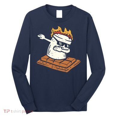Dabbing Smore Marshmallow Cute Dab Dance Camping Camper Gift Long Sleeve Shirt