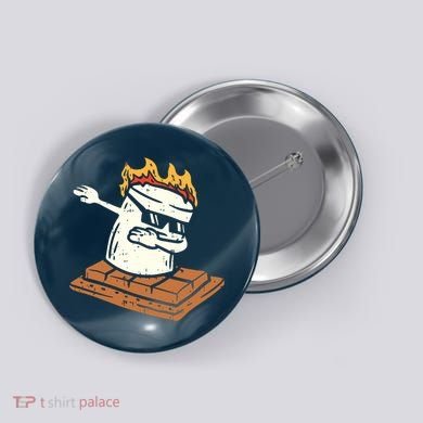 Dabbing Smore Marshmallow Cute Dab Dance Camping Camper Gift Button