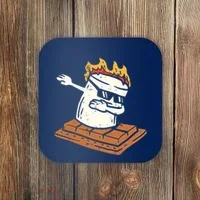 Dabbing Smore Marshmallow Cute Dab Dance Camping Camper Gift Coaster thumb 0