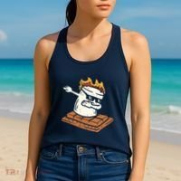 Dabbing Smore Marshmallow Cute Dab Dance Camping Camper Gift Women's Tank Top thumb 2