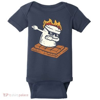 Dabbing Smore Marshmallow Cute Dab Dance Camping Camper Gift Baby Bodysuit