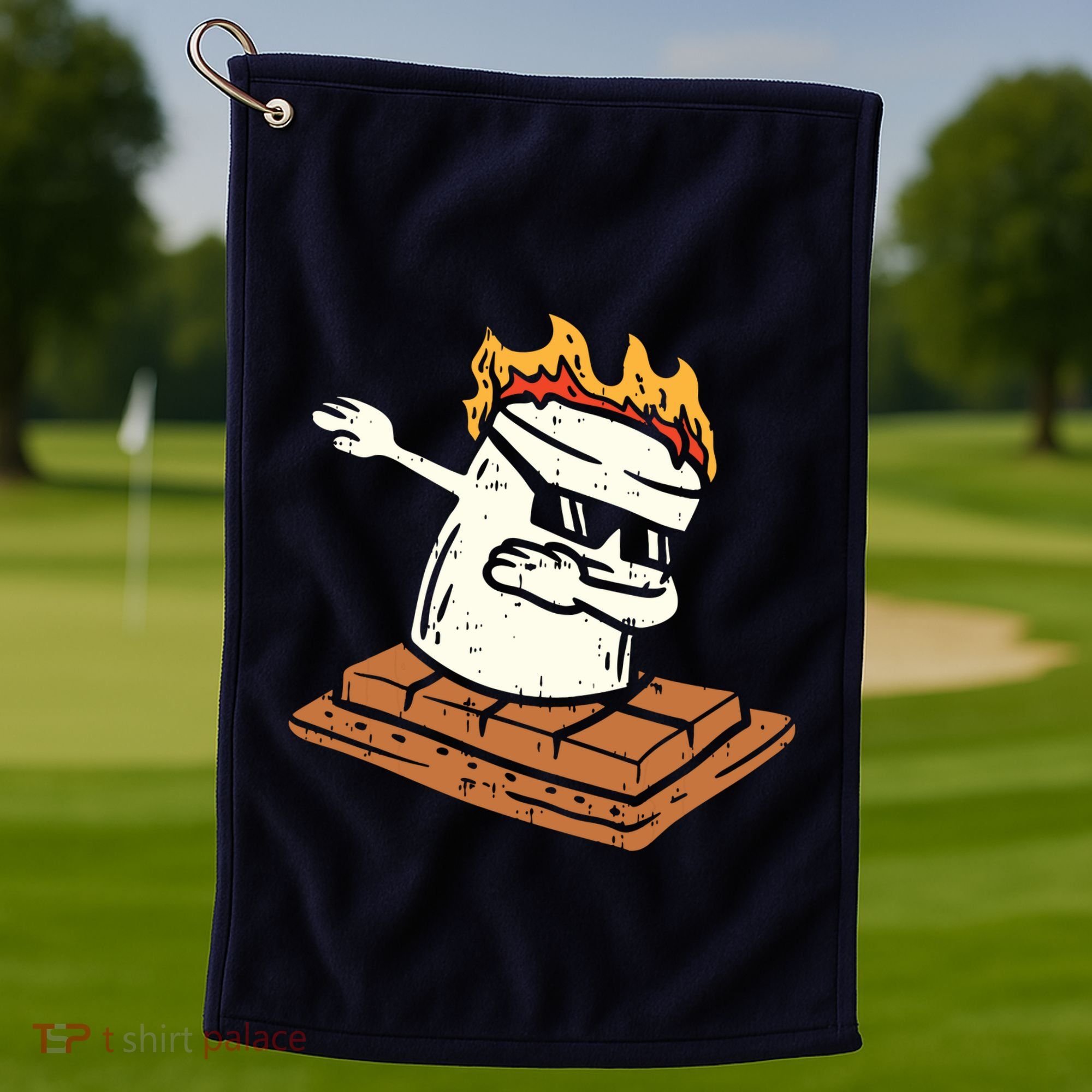 Dabbing Smore Marshmallow Cute Dab Dance Camping Camper Gift Golf Towel