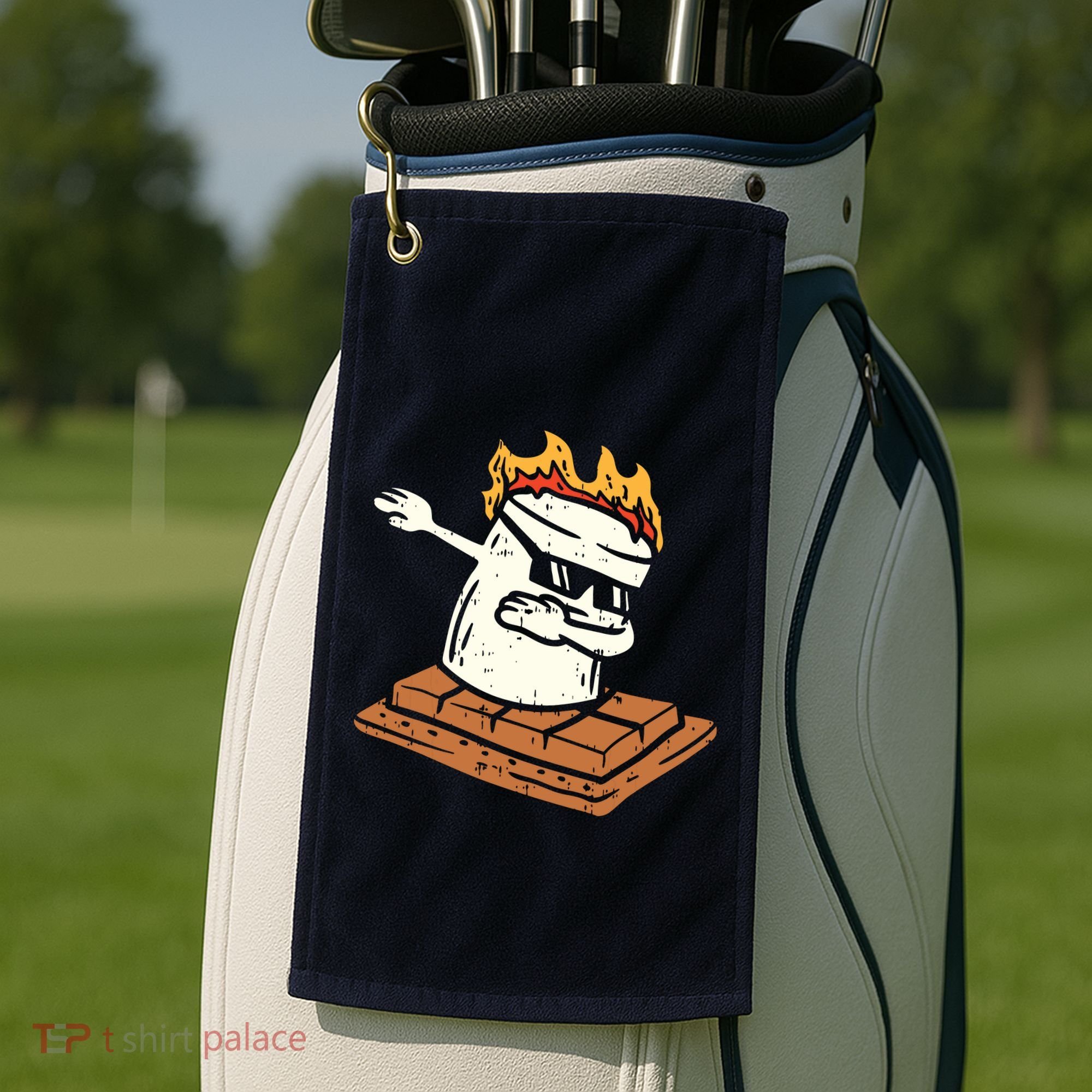 Dabbing Smore Marshmallow Cute Dab Dance Camping Camper Gift Golf Towel