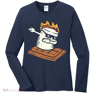 Dabbing Smore Marshmallow Cute Dab Dance Camping Camper Gift Women's Long Sleeve Shirt