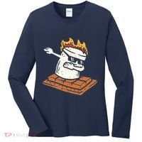 Dabbing Smore Marshmallow Cute Dab Dance Camping Camper Gift Women's Long Sleeve Shirt thumb 0