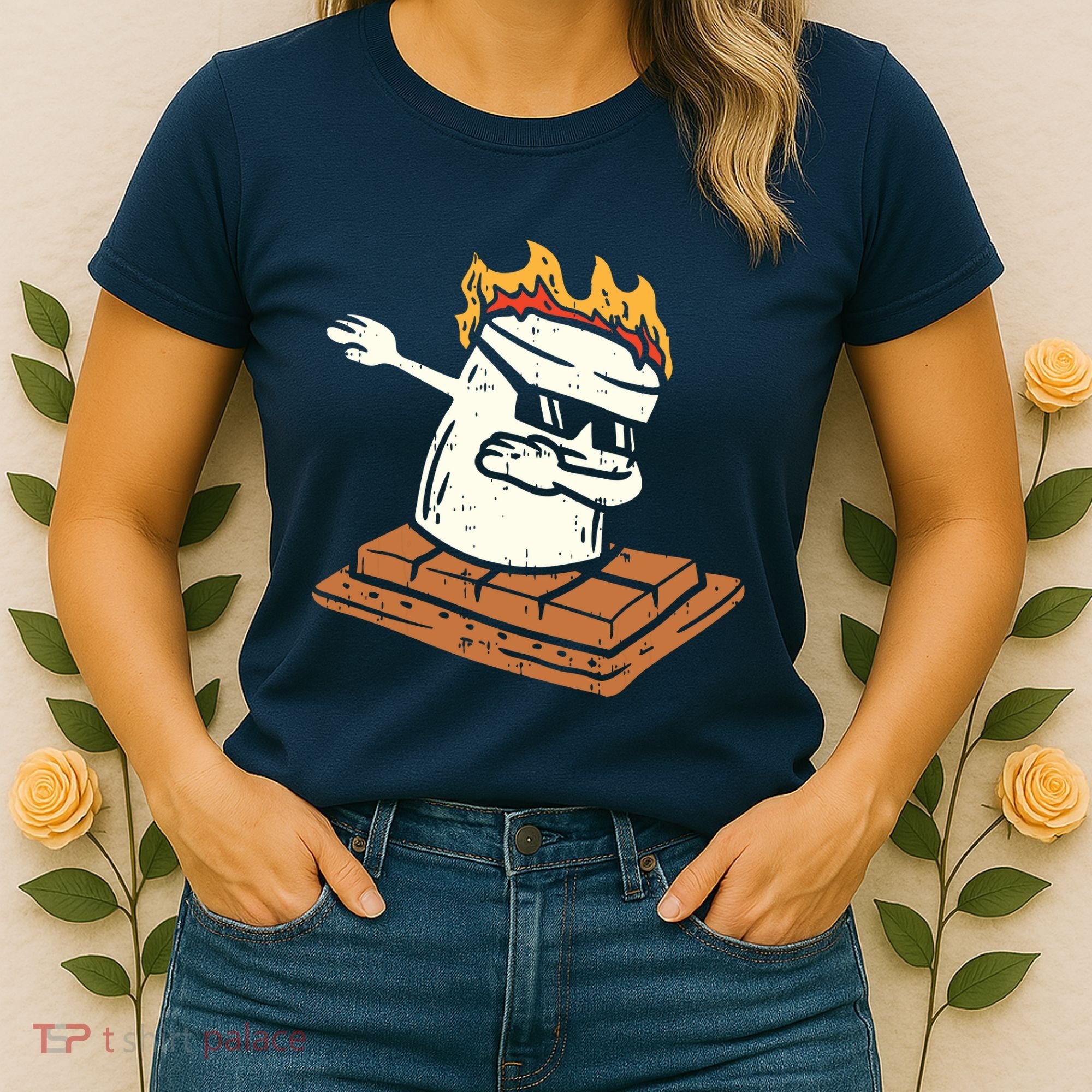 Dabbing Smore Marshmallow Cute Dab Dance Camping Camper Gift Women's T-Shirt