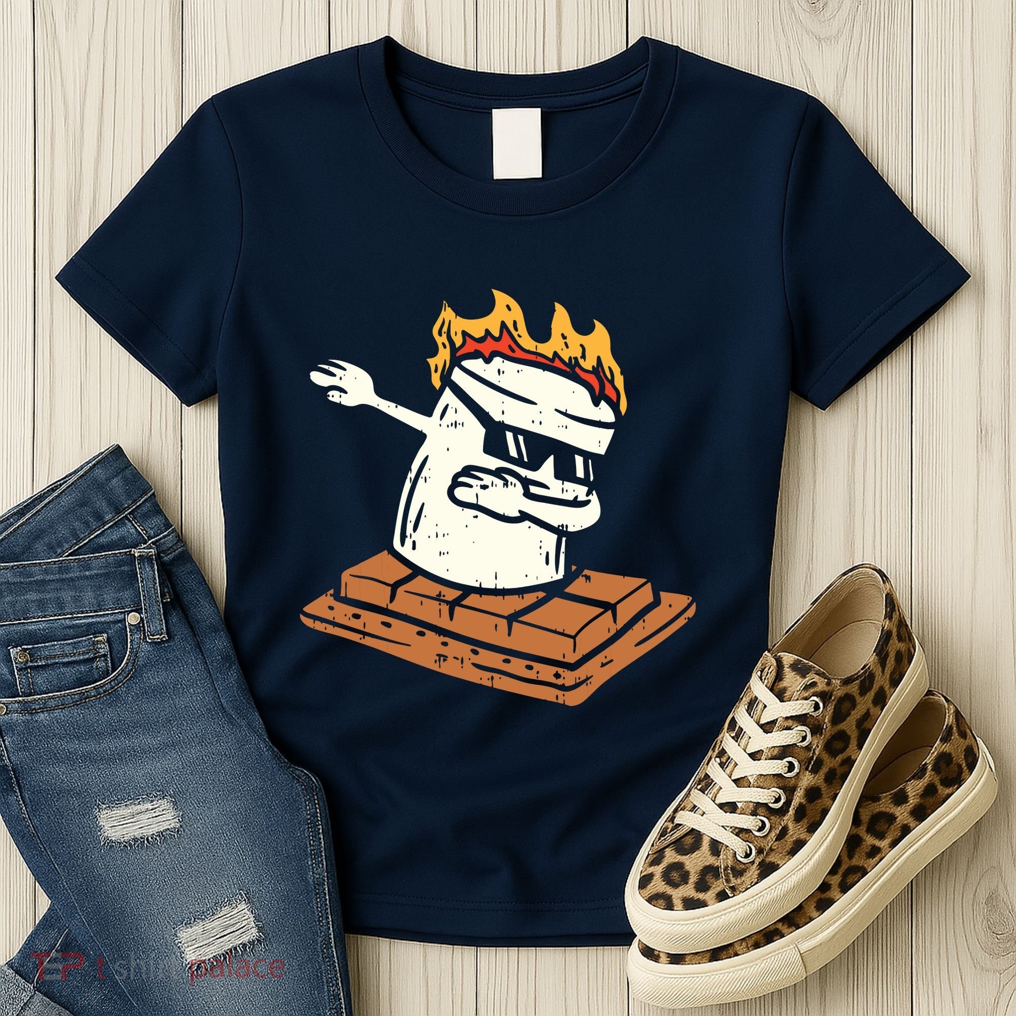 Dabbing Smore Marshmallow Cute Dab Dance Camping Camper Gift Women's T-Shirt