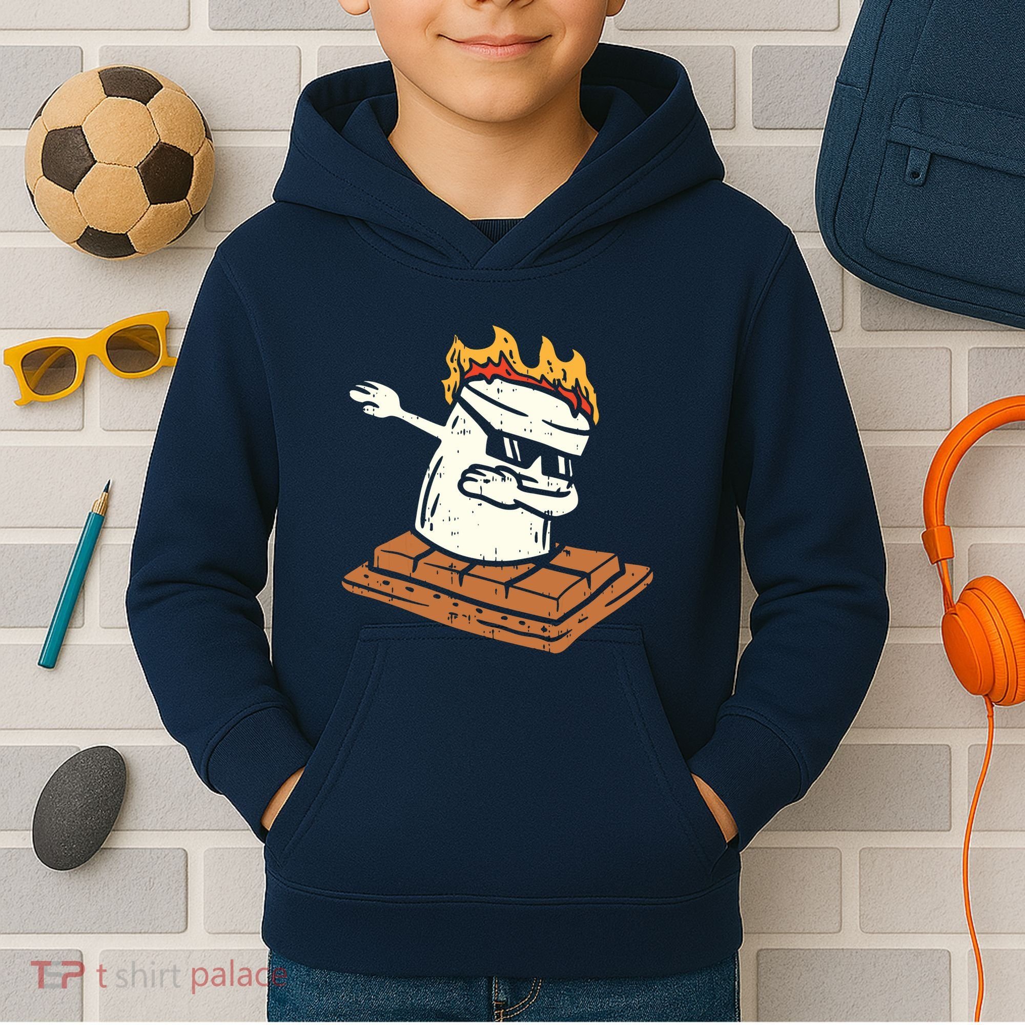 Dabbing Smore Marshmallow Cute Dab Dance Camping Camper Gift Kids Hoodie