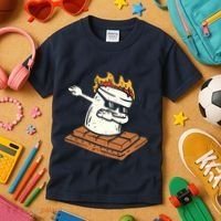 Dabbing Smore Marshmallow Cute Dab Dance Camping Camper Gift Kids T-Shirt thumb 3