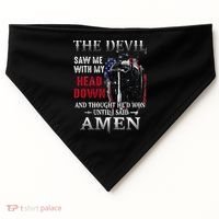 Devil Saw Me With My Head Thought Hed Won Until I Said Amen USA-Made Doggie Bandana thumb 0