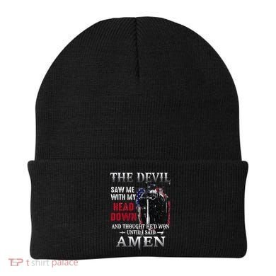 Devil Saw Me With My Head Thought Hed Won Until I Said Amen Beanie