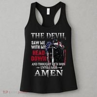 Devil Saw Me With My Head Thought Hed Won Until I Said Amen Women's Tank Top thumb 3
