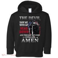 Devil Saw Me With My Head Thought Hed Won Until I Said Amen Toddler Hoodie thumb 0