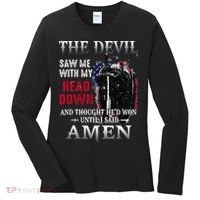 Devil Saw Me With My Head Thought Hed Won Until I Said Amen Women's Long Sleeve Shirt thumb 0
